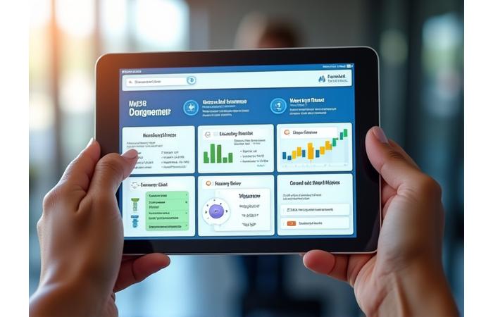 Interactive demo of FinLykke Edu's AI-powered learning platform, showing adaptive content paths and user interface on a tablet.