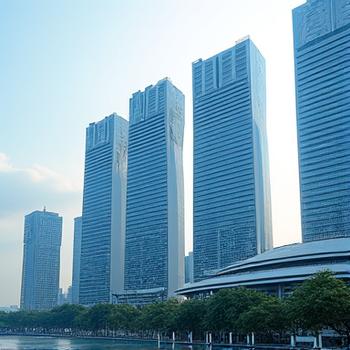 Modern building structures representing Singapore REITs for rental income.